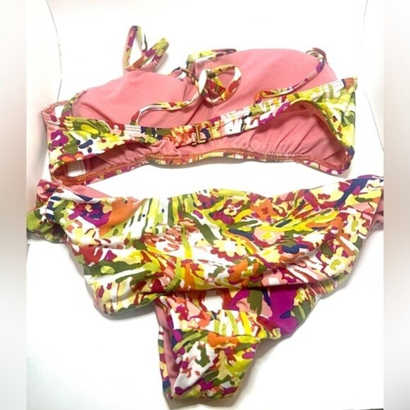 Lucky Brand Desert Oasis Medium Bandeau with Straps Bikini - Picture 7 of 10